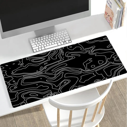Large Black and White Gaming Mouse Pad Gamer Big Mouse Mat Computer Gaming Locking Edge MousePad 90x40cm Keyboard Desk Mice Pad